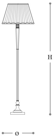 Dimensions of the 8052 Opera Italamp floor lamp